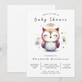 Invitation Chic Whimsy Owl Baby shower (Devant / Derrière)