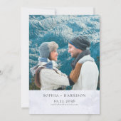 Invitation Chic White Gold Floral Wreath Photo Mariage Brunch (Dos)