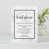 Invitation Chic White & Gris Marbre Bridal (Debout devant)