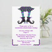 Invitation Chic Wicked Sorcière Jambes Costume Fête Invitatio (Debout devant)