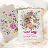 Invitation Chic Wild One Spring Fleur sauvage 1er anniversair