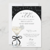 Invitation Chic Winter Bow Martini A Tini Bit Older Birthday (Devant)