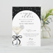 Invitation Chic Winter Bow Martini A Tini Bit Older Birthday (Debout devant)