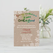 Invitation Chic Winter Onederland Girl First Birthday Party (Debout devant)