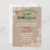 Invitation Chic Winter Onederland Girl First Birthday Party (Devant)