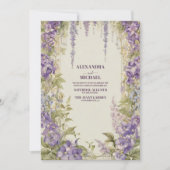 Invitation Chic Wisteria Lilac Floral Wreath Mariage unique (Devant)