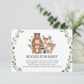 Invitation Chic Woodland Animals Livres verts pour Baby Card (Debout devant)
