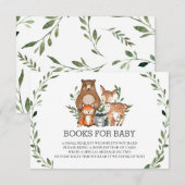 Invitation Chic Woodland Animals Livres verts pour Baby Card (Devant / Derrière)