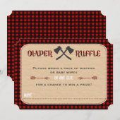 Invitation Chic Woodland Lumberjack Boy Diaper Ticket (Devant / Derrière)