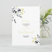 Invitation Chic Yellow Floral Bunch Wedding Jr Bridesmaid (Debout devant)