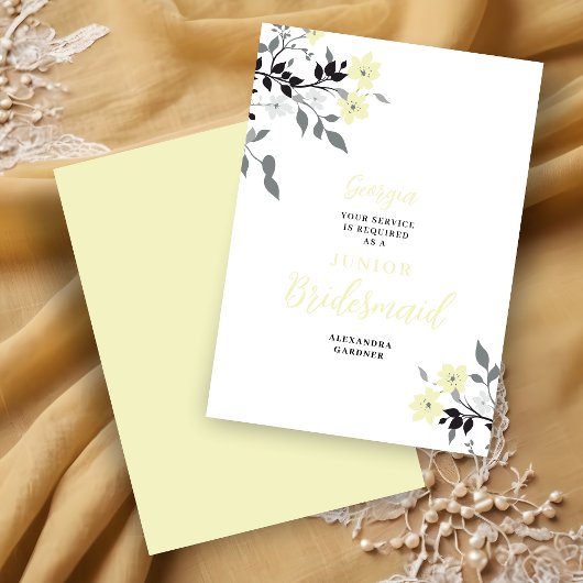 Invitation Chic Yellow Floral Bunch Wedding Jr Bridesmaid
