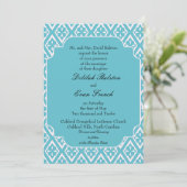 Invitation Chicago Blue - invite de mariage (Debout devant)