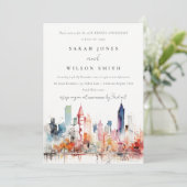 Invitation Chicago Illinois Paysage Mariage Anniversaire (Debout devant)