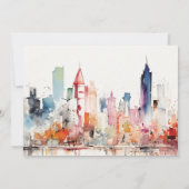 Invitation Chicago Illinois Watercolor Scape Rehearsal Dinner (Dos)