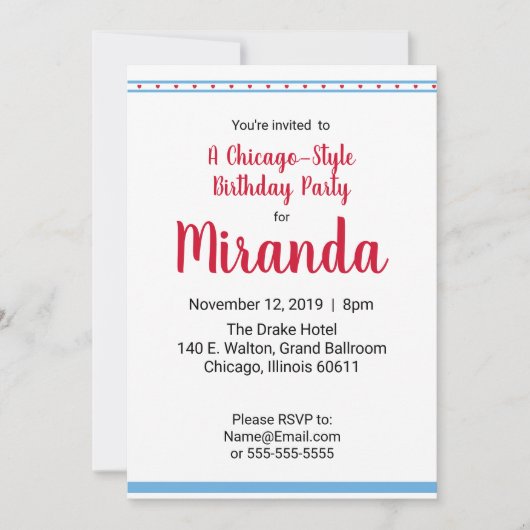 Invitation Chicago Love | (Devant)