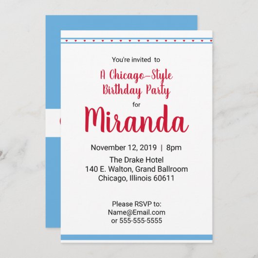 Invitation Chicago Love | (Devant / Derrière)