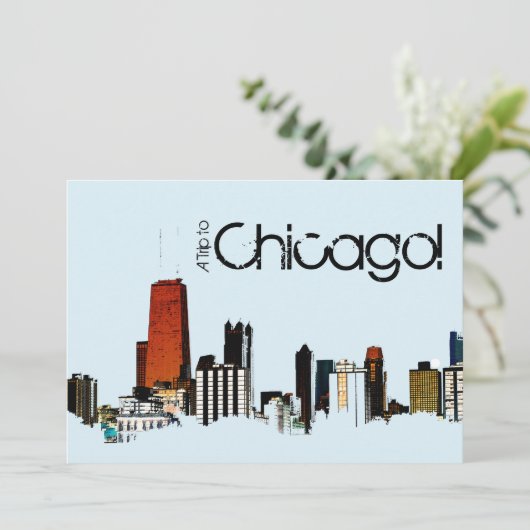 Invitation Chicago Skyline (Debout devant)