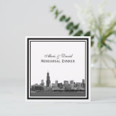 Invitation Chicago Skyline #2 Repas de répétition encadrée (Debout devant)
