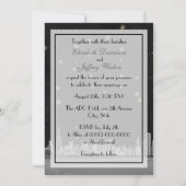Invitation Chicago Skyline Black Gold Star V Mariage (Dos)