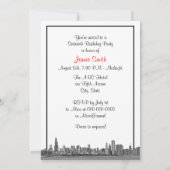 Invitation Chicago Skyline Etched BW Red Sweet sixteen (Dos)