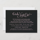 Invitation Chicago Skyline Mariage Bachelorette Party rose (Dos)