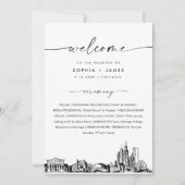 Invitation Chicago Skyline Wedding Program 5x7 Flat Card (Devant)