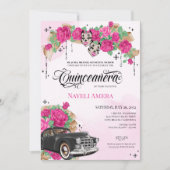 Invitation Chicana Lowrider Rose Rose Chola Quinceanera (Devant)