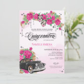 Invitation Chicana Lowrider Rose Rose Chola Quinceanera (Debout devant)