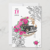 Invitation Chicana Lowrider Rose Rose Chola Quinceanera (Dos)