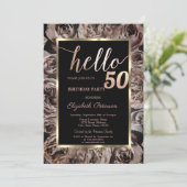 Invitation ChicDark Rose Black 50e anniversaire fête (Debout devant)