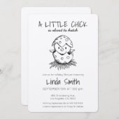 Invitation Chick About to Hatch Black Sketch Baby shower Invi (Devant / Derrière)