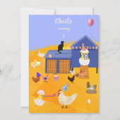 Invitation Chick Charlie Chicken anniversaire (Devant)