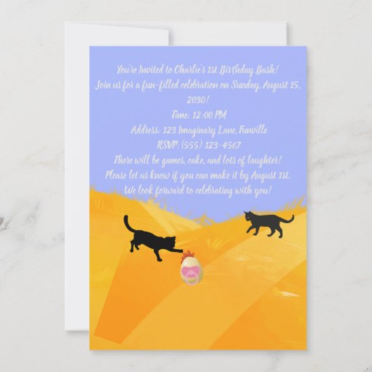 Invitation Chick Charlie Chicken anniversaire (Dos)