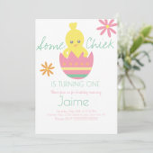 Invitation Chick Easter Turning One Birthday (Debout devant)