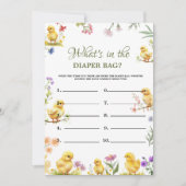 Invitation Chick Farm quoi dans le sac jeu de Baby shower car (Devant)