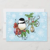 Invitation Chickadee de Noël d'hiver (Dos)