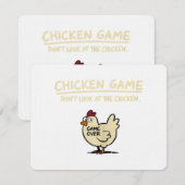 Invitation Chicken Game Don't Look At The Chicken Funny Chick (Devant / Derrière)