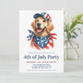 Invitation Chien 4 juillet Parti patriotique Labrador Retriev (Debout devant)