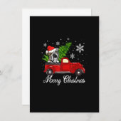 Invitation Chien à chien anglais équitation Camion rouge Noël (Devant / Derrière)
