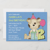 Invitation Chien à chiots de 2e anniversaire (Devant)