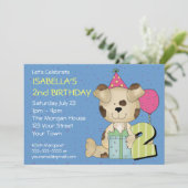 Invitation Chien à chiots de 2e anniversaire (Debout devant)