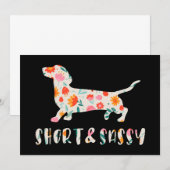 Invitation Chien à fleurs court et sassy Dachshund (Devant / Derrière)