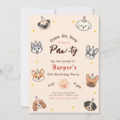 Invitation CHIEN, Anniversaire de chiot mignon (Devant)
