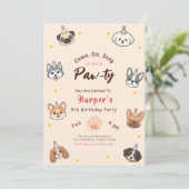 Invitation CHIEN, Anniversaire de chiot mignon (Debout devant)
