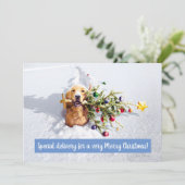 Invitation Chien avec un arbre dans la neige (Debout devant)