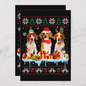 Invitation Chien Beagle de Noël moche Père Noël Costume de ch (Devant / Derrière)