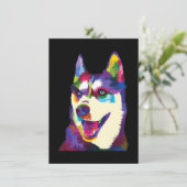 Invitation Chien blanc coloré pop | style art présent (Debout devant)