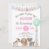 Invitation Chien caricature chien thème enfant fête d'anniver (Devant)