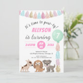 Invitation Chien caricature chien thème enfant fête d'anniver (Debout devant)