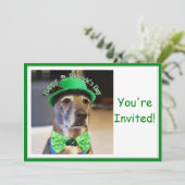 Invitation Chien chanceux de la Saint Patrick (Debout devant)